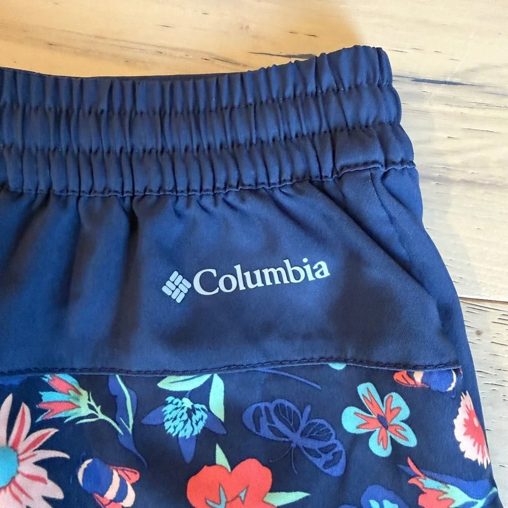 Columbia Sandy Shores Board Shorts Navy Floral Butterfly Girls Size M 10/12 - Picture 5 of 7